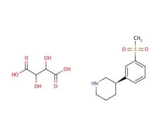 3S-(&minus;)-3-[3-(Methanesulfonyl)phenyl]piperidine Tartaric Acid Salt (CAS 504398-38-3) - chemical structure image