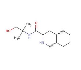 (3S,4aS,8aS)-Decahydro-N-(2-hydroxy-1,1-dimethylethyl)-3-isoquinolinecarboxamide (CAS 213135-54-7) - chemical structure image