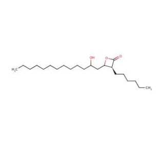 (3S,4S)-3-Hexyl-4-[(S)-2-hydroxytridecyl]-2-oxetanone (CAS 68711-40-0) - chemical structure image