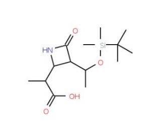 (3S,4S)-3-[(R)-1-(tert-Butyldimethylsilyloxy)ethyl]-4-[(R)-1-carboxyethyl]-2-azetidinone (CAS 90776-58-2) - chemical structur