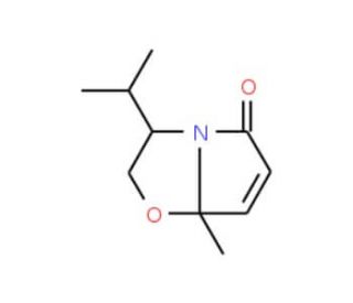 (3S-cis)-(&plus;)-2,3-Dihydro-3-isopropyl-7a-methylpyrrolo[2,1-b]oxazol-5(7aH)-one (CAS 116910-11-3) - chemical structure image