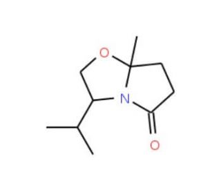 (3S-cis)-(&plus;)-Tetrahydro-3-isopropyl-7a-methylpyrrolo[2,1-b]oxazol-5(6H)-one (CAS 98203-44-2) - chemical structure image