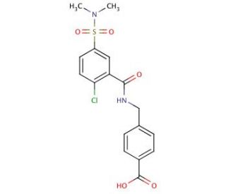4-[({2-chloro-5-[(dimethylamino)sulfonyl]benzoyl}amino)methyl]benzoic acid - chemical structure image