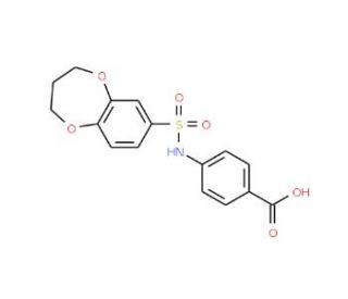 4-[(3,4-dihydro-2H-1,5-benzodioxepin-7-ylsulfonyl)amino]benzoic acid - chemical structure image