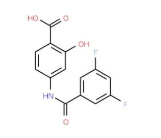 4-[(3,5-difluorobenzene)amido]-2-hydroxybenzoic acid - chemical structure image