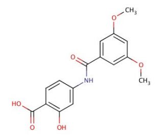 4-[(3,5-dimethoxybenzoyl)amino]-2-hydroxybenzoic acid (CAS 710311-03-8) - chemical structure image