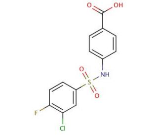 4-{[(3-chloro-4-fluorophenyl)sulfonyl]amino}benzoic acid (CAS 612043-04-6) - chemical structure image