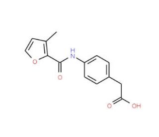 {4-[(3-Methyl-furan-2-carbonyl)-amino]-phenyl}-acetic acid (CAS 332129-63-2) - chemical structure image