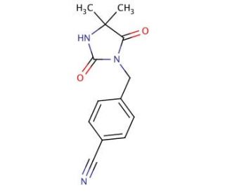 4-[(4,4-dimethyl-2,5-dioxoimidazolidin-1-yl)methyl]benzonitrile - chemical structure image