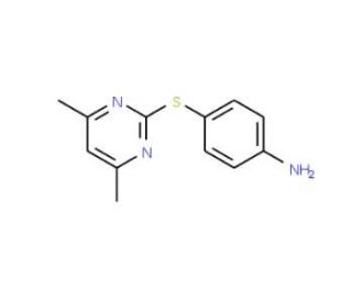 4-[(4,6-dimethylpyrimidin-2-yl)thio]aniline (CAS 102243-12-9) - chemical structure image