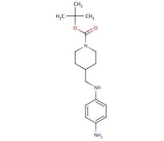 4-[(4-amino-phenylamino)-methyl]-piperidine-1-carboxylic acid tert-butyl ester (CAS 1159976-33-6) - chemical structure image