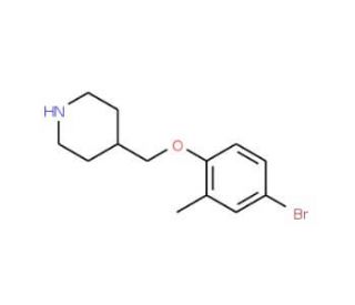4-[(4-Bromo-2-methylphenoxy)methyl]piperidine - chemical structure image