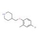 4-[(4-Bromo-2-methylphenoxy)methyl]piperidine - chemical structure image