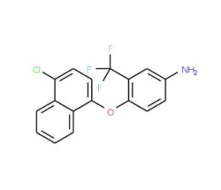 4-[(4-Chloro-1-naphthyl)oxy]-3-(trifluoromethyl)-phenylamine - chemical structure image