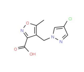 4-[(4-Chloro-1H-pyrazol-1-yl)methyl]-5-methylisoxazole-3-carboxylic acid - chemical structure image