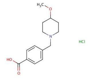 4-[(4-methoxypiperidin-1-yl)methyl]benzoic acid hydrochloride - chemical structure image