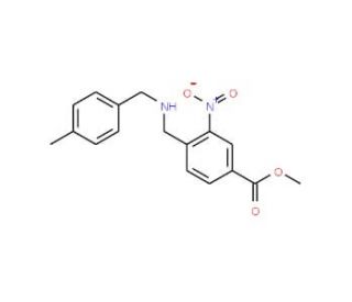 4-[(4-Methyl-benzylamino)-methyl]-3-nitro-benzoic acid methyl ester (CAS 675602-57-0) - chemical structure image