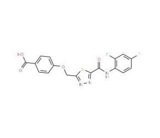 4-[(5-{[(2,4-Difluorophenyl)amino]carbonyl}-1,3,4-thiadiazol-2-yl)methoxy]benzoic acid - chemical structure image