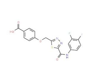 4-[(5-{[(3,4-Difluorophenyl)amino]carbonyl}-1,3,4-thiadiazol-2-yl)methoxy]benzoic acid - chemical structure image