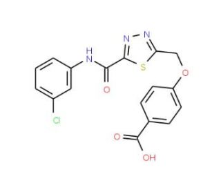 4-[(5-{[(3-Chlorophenyl)amino]carbonyl}-1,3,4-thiadiazol-2-yl)methoxy]benzoic acid - chemical structure image