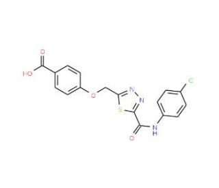 4-[(5-{[(4-Chlorophenyl)amino]carbonyl}-1,3,4-thiadiazol-2-yl)methoxy]benzoic acid - chemical structure image