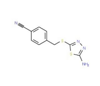 4-{[(5-amino-1,3,4-thiadiazol-2-yl)thio]methyl}benzonitrile - chemical structure image