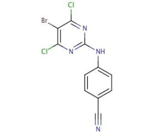 4-[(5-Bromo-4,6-dichloro-2-pyrimidinyl)amino]benzonitrile (CAS 269055-75-6) - chemical structure image