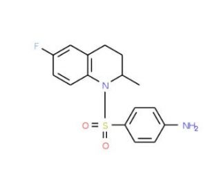4-[(6-Fluoro-2-methyl-3,4-dihydroquinolin-1(2H)-yl)sulfonyl]aniline - chemical structure image