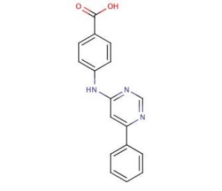 4-[(6-Phenylpyrimidin-4-yl)amino]benzoic acid - chemical structure image