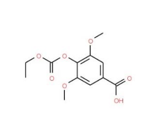 4-[(ethoxycarbonyl)oxy]-3,5-dimethoxybenzoic acid (CAS 18780-67-1) - chemical structure image