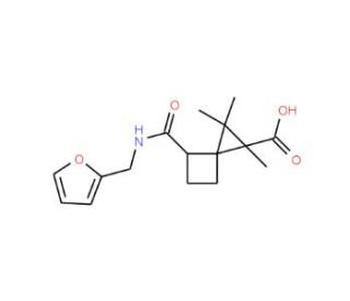 4-[(Furan-2-ylmethyl)-carbamoyl]-1,2,2-trimethyl-spiro[2.3]hexane-1-carboxylic acid - chemical structure image