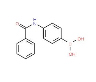 4-[(phenylcarbonyl)amino]benzeneboronic acid (CAS 397843-80-0) - chemical structure image