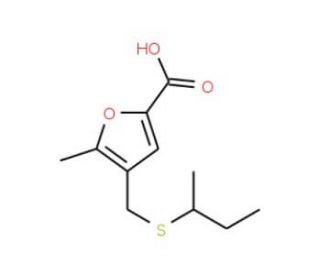 4-[(sec-Butylsulfanyl)methyl]-5-methyl-2-furoic acid - chemical structure image
