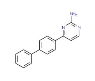 4-[1,1&prime;-Biphenyl]-4-yl-2-pyrimidinamine (CAS 299463-56-2) - chemical structure image