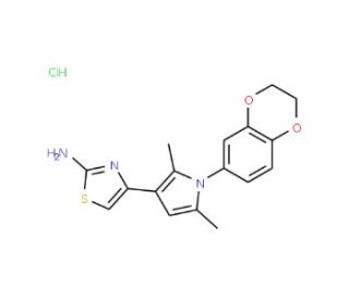 4-[1-(2,3-dihydro-1,4-benzodioxin-6-yl)-2,5-dimethyl-1H-pyrrol-3-yl]-1,3-thiazol-2-amine hydrochloride - chemical structure i