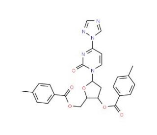 4-(1,2,4-Triazolyl)-3&prime;5&prime;-di-O-p-toluoyl-2&prime;-deoxycytidine-13C, 15N2 - chemical structure image