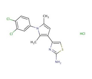 4-[1-(3,4-dichlorophenyl)-2,5-dimethyl-1H-pyrrol-3-yl]-1,3-thiazol-2-amine hydrochloride - chemical structure image