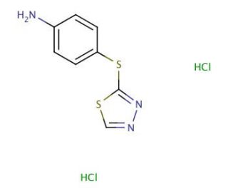 4-(1,3,4-thiadiazol-2-ylsulfanyl)aniline dihydrochloride - chemical structure image