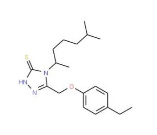 4-(1,5-Dimethyl-hexyl)-5-(4-ethyl-phenoxymethyl)-4H-[1,2,4]triazole-3-thiol - chemical structure image