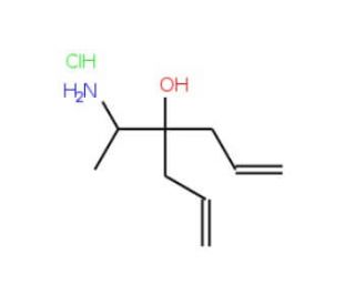 4-(1-Amino-ethyl)-hepta-1,6-dien-4-ol hydrochloride - chemical structure image