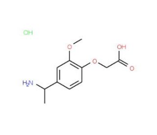 [4-(1-aminoethyl)-2-methoxyphenoxy]acetic acid hydrochloride - chemical structure image