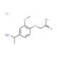 [4-(1-aminoethyl)-2-methoxyphenoxy]acetic acid hydrochloride - chemical structure image