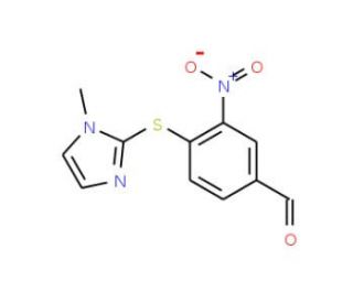 4-(1-Methyl-1H-imidazol-2-ylsulfanyl)-3-nitro-benzaldehyde - chemical structure image
