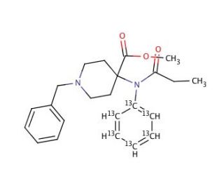 4-[(1-Oxopropyl)(phenyl-13C6-amino]-1-benzyl-4-piperidinecarboxylic Acid Methyl Ester - chemical structure image