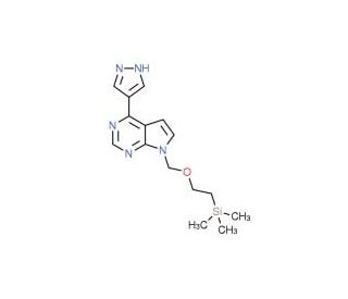 4-(1H-Pyrazol-4-yl)-7-((2-(trimethylsilyl)ethoxy)-methyl)-7H-pyrrolo[2,3-d]pyrimidine (CAS 941685-27-4) - chemical structure