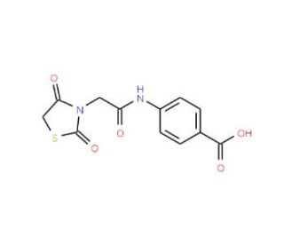4-[2-(2,4-Dioxo-thiazolidin-3-yl)-acetylamino]-benzoic acid - chemical structure image