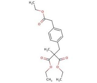 4-(2,2-Dicarboethoxy-propyl)phenylacetic Acid Ethyl Ester (CAS 223123-63-5) - chemical structure image