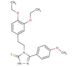 4-[2-(3,4-Diethoxy-phenyl)-ethyl]-5-(4-methoxy-phenyl)-4H-[1,2,4]triazole-3-thiol - chemical structure image