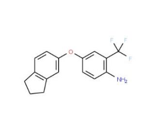4-(2,3-Dihydro-1H-inden-5-yloxy)-2-(trifluoromethyl)phenylamine - chemical structure image