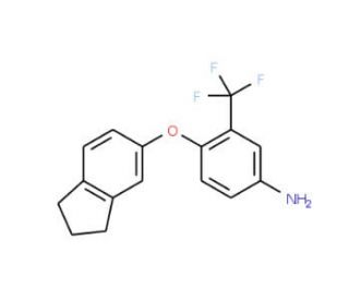 4-(2,3-Dihydro-1H-inden-5-yloxy)-3-(trifluoromethyl)phenylamine - chemical structure image